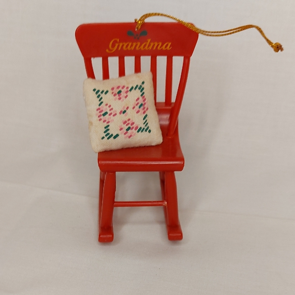 Avon Red Grandma Chair Ornament with Cushion